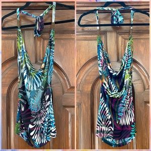 💎2/$22~Janette Silky Soft Multicolor Halter Top~Small